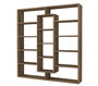 Hanah Home Estantería Escandinava Walnut, Tablero de Partículas Melamina, Nogal, 125x135.7x22cm